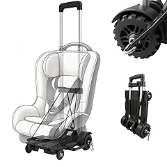 V VOLKGO Car Seat Dolly for Airport – No Straps Needed | ISOFIX Connector | Foldable Car Seat Travel Cart with Durable Roller Wheels, Car Seat Carrier for Airport, Foldable Hand Truck