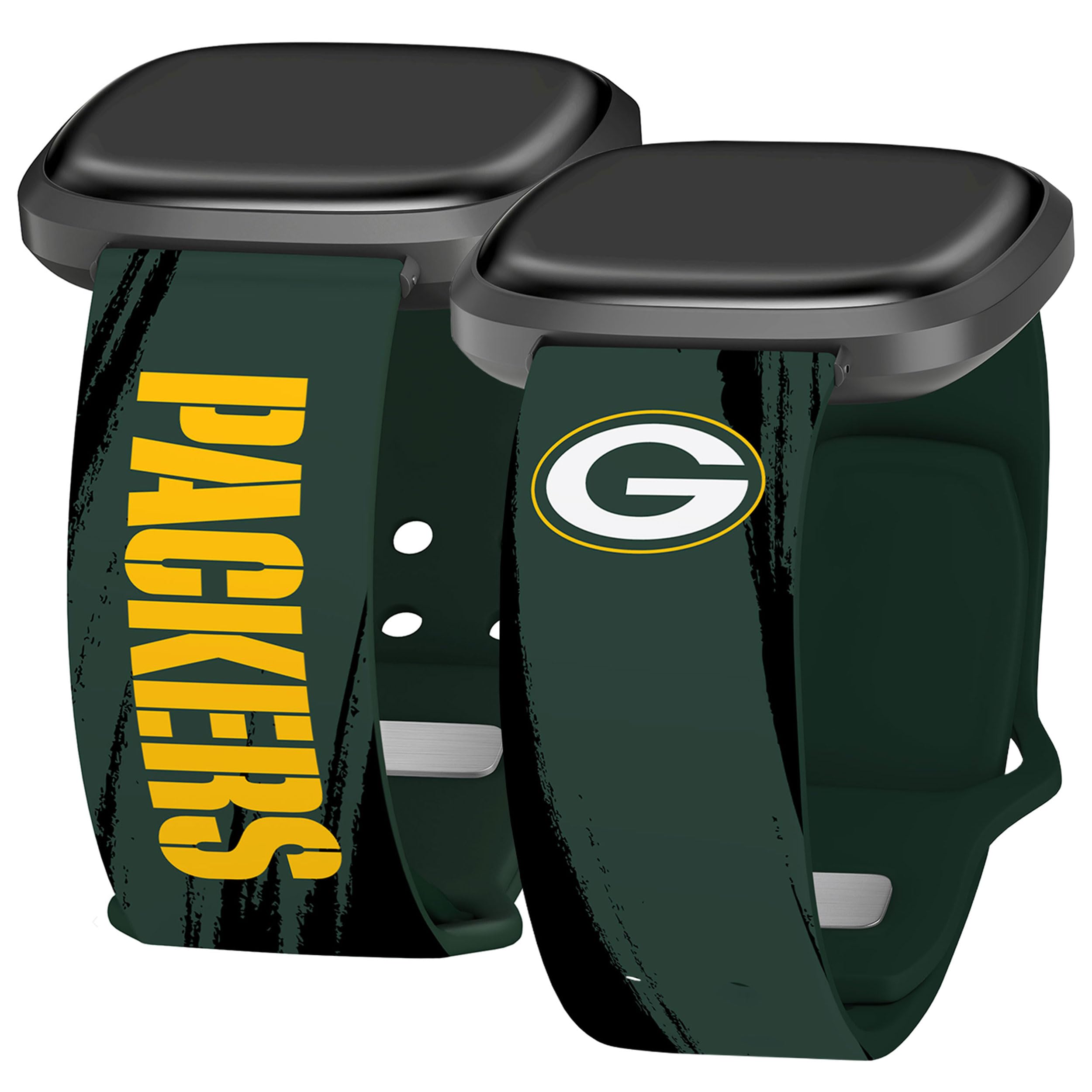 Game Time Green Bay Packers HD Paint Stripe Watch Band Compatible with Fitbit Versa 3 & Sense 1 (20mm Short)