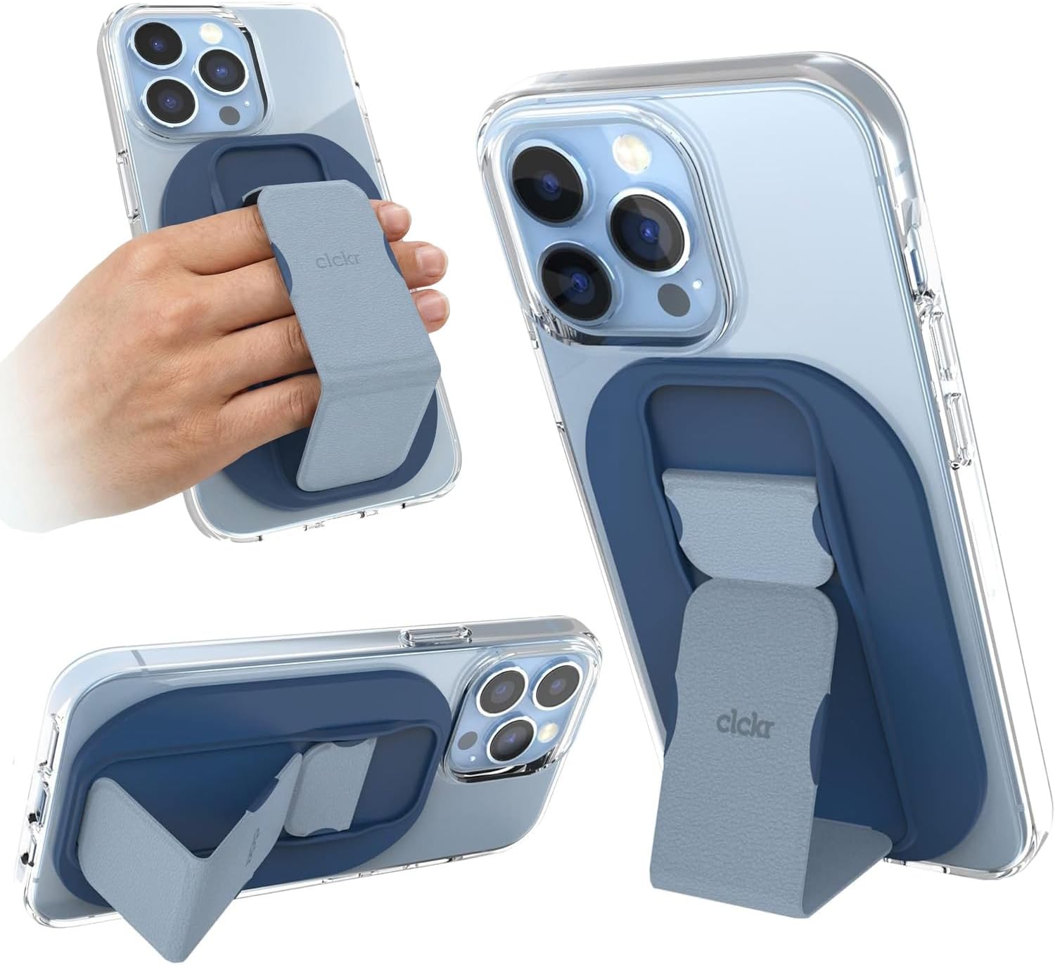 for MagSafe Phone Grip for MagSafe Kickstand for Mag Safe Finger Loop, 3-in1 Phone Ring Holder Strap for Mag Safe iPhone 17/16/15/14/13/12 Series – Blue