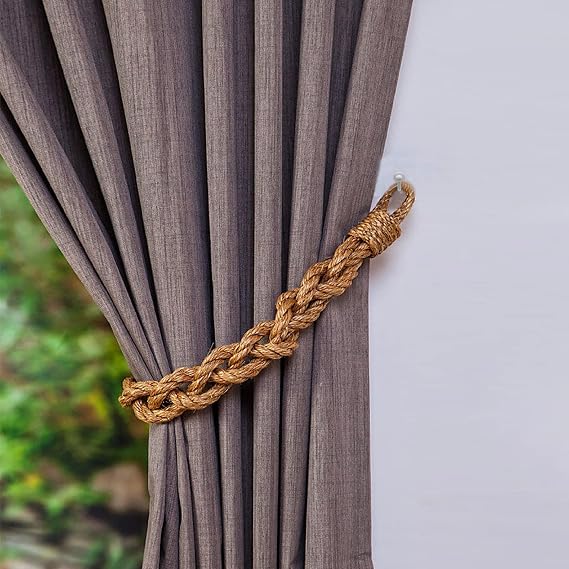 4 Pcs Curtain Tiebacks Hook White Drapes Holdback Wall Mounted Drapery Tiebacks Hooks Screw Hook Clothes Hat Hanger Holder
