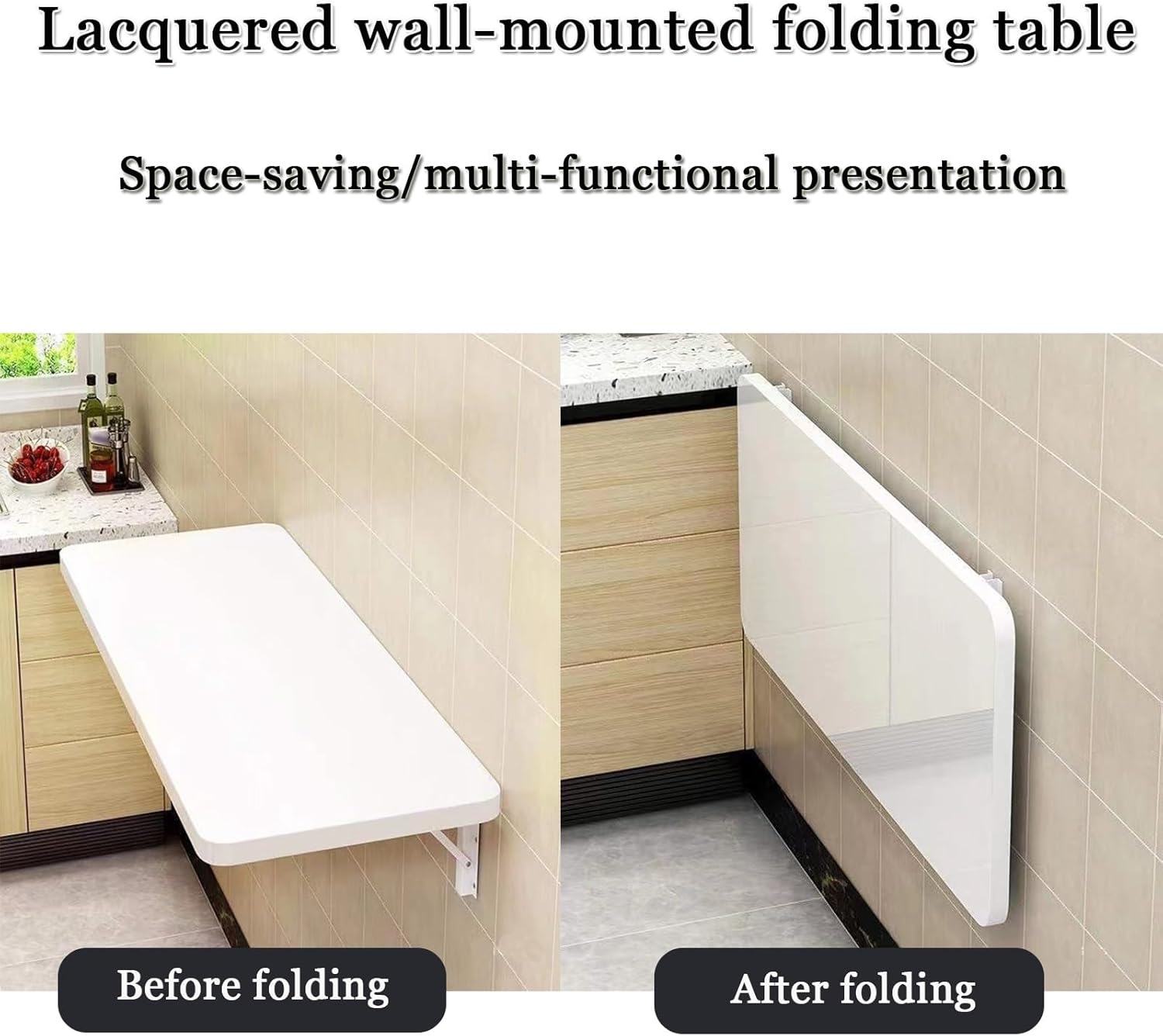 Wall-Mounted Folding Table Space-Saving Workbench & Desk for Kitchens Sewing Handicrafts - Compact 70x40cm White Design for Easy Storage