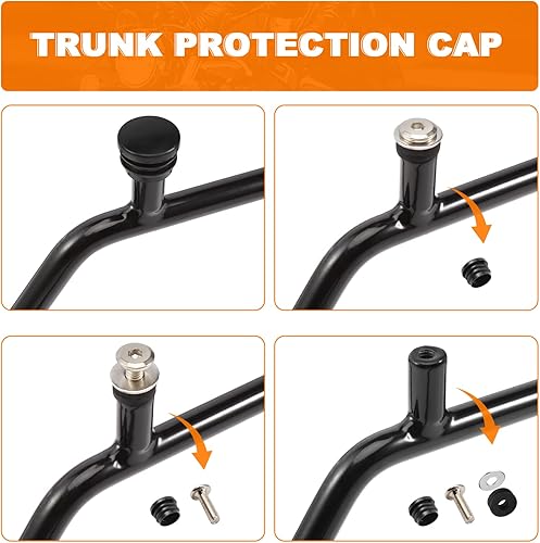 Vista 14 de Portaequipajes cromado para motocicletas, soporte para maletero y maletero compatible con Harley Touring CVO Street Glide Electra Glide Road Glide