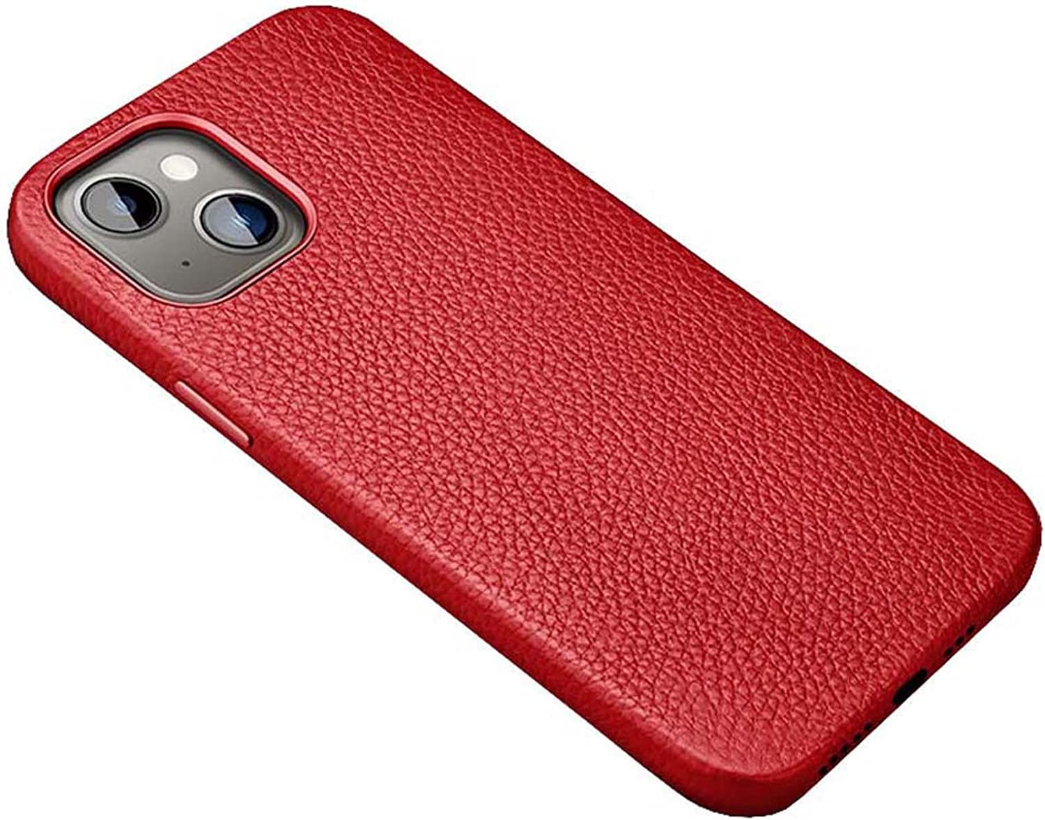 Coque iPhone 14 Plus antichoc GUMMMY protection écran et caméra cuir rouge