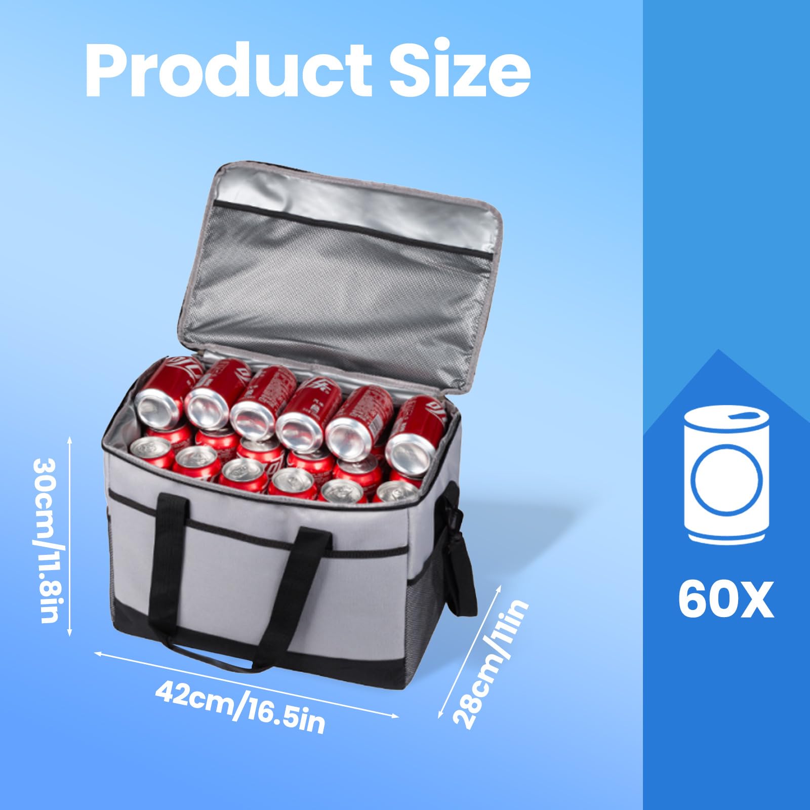 Borsa termica pieghevole 35 l 60 can per picnic campeggio viaggi