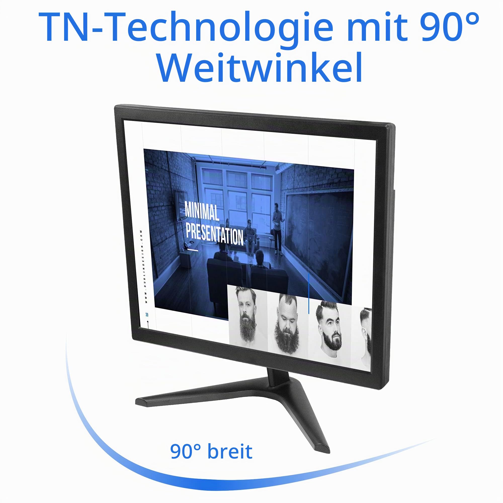 17 Zoll PC Monitor 1280 x 1024 LED Screen 4:3 (60Hz, 5ms Response Time, Built-in Speaker) VGA/HDMI/VESA TN Panel Monitor