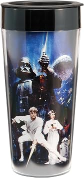 Vandor 99051 Star Wars 16 oz Plastic Travel Mug, Multicolor