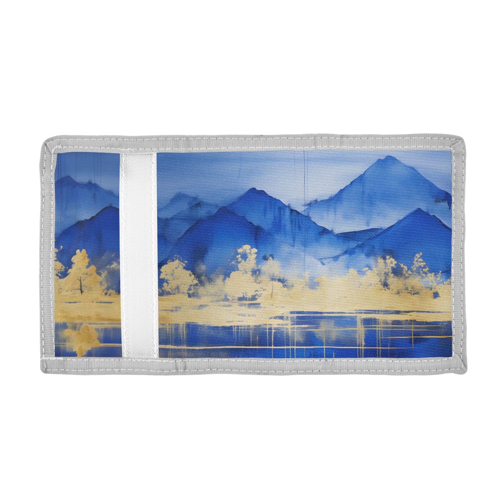 FOLIOSA Kids Wallet for Boys Girls Blue Landscape Print Youth Wallet with Zipper Pocket Card Holders, Novelty Wallet 4.9×2.9 in