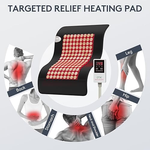 Vista 7 de UTK® Almohadilla térmica de infrarrojos lejanos Jade para aliviar el dolor, medio (21 pulgadas x 31 pulgadas)