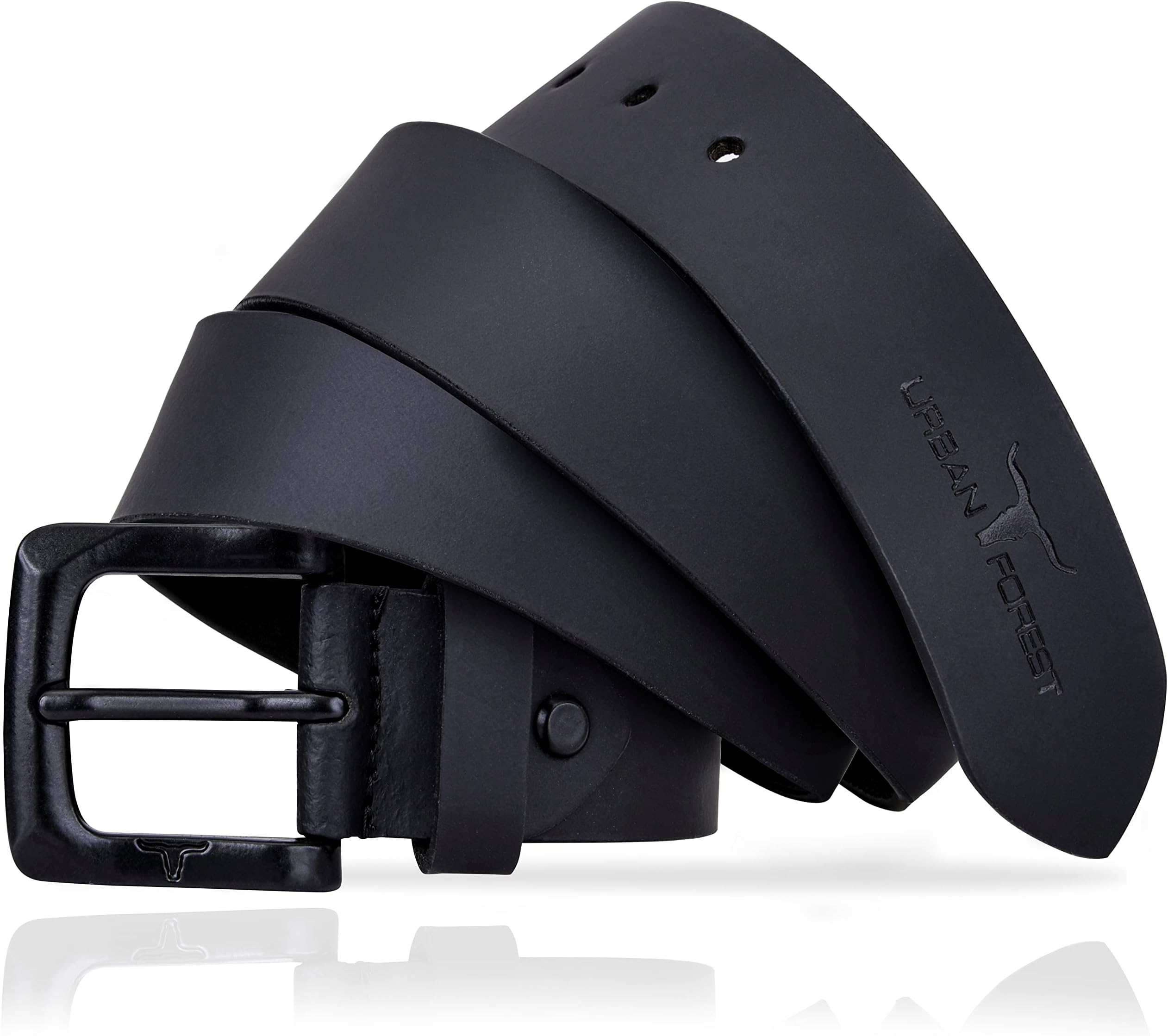 URBAN FORESTRichard Casual Leather Belt for Men, Black, Free Size