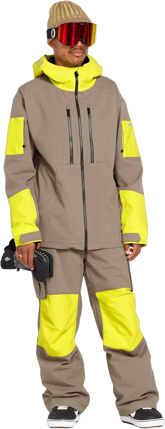 Volcom Men's Nwrk Baggy Cargo Snowboard Ski Pant Chestnut Brown