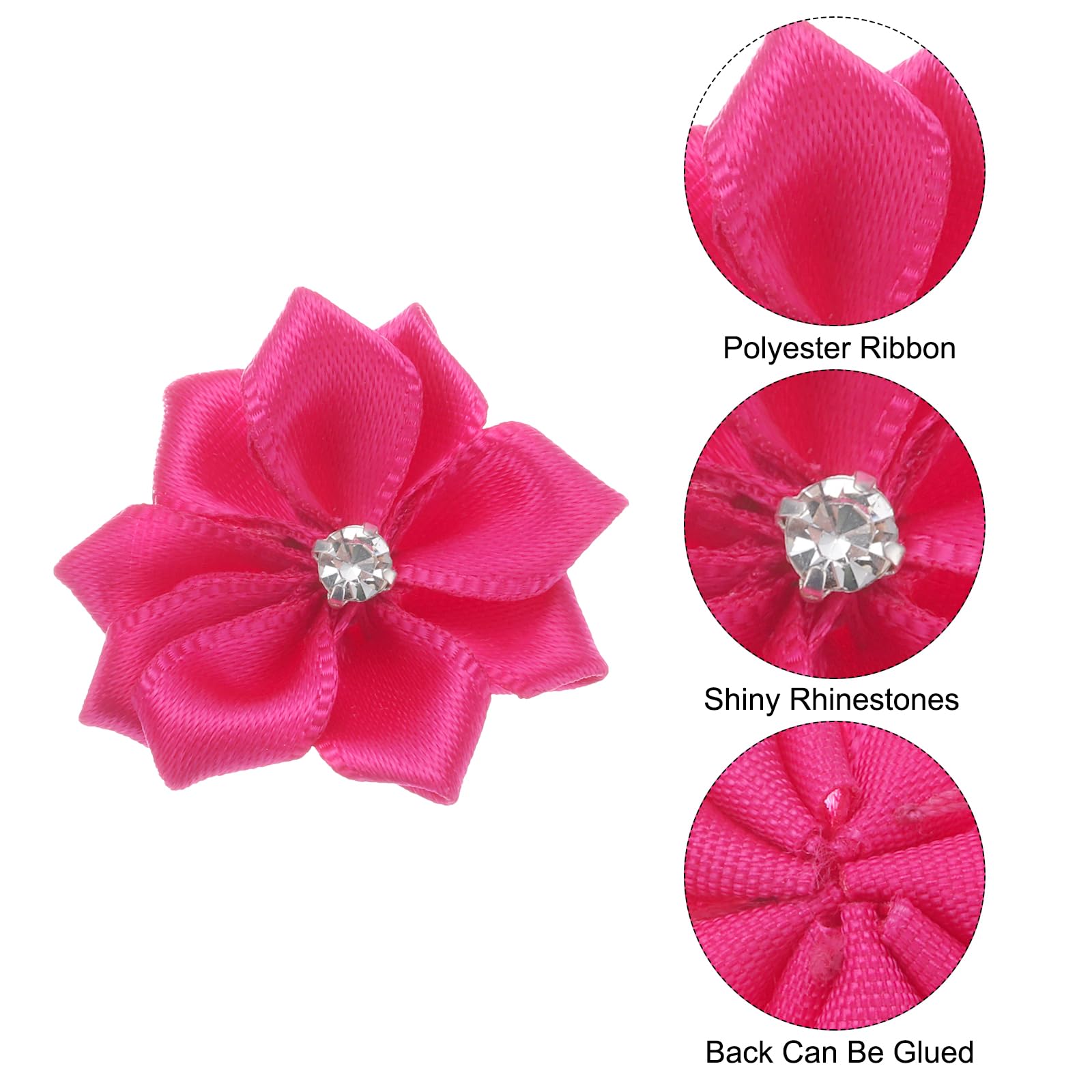 PATIKIL 1.2 Inch Small Ribbon Flowers - Image 3