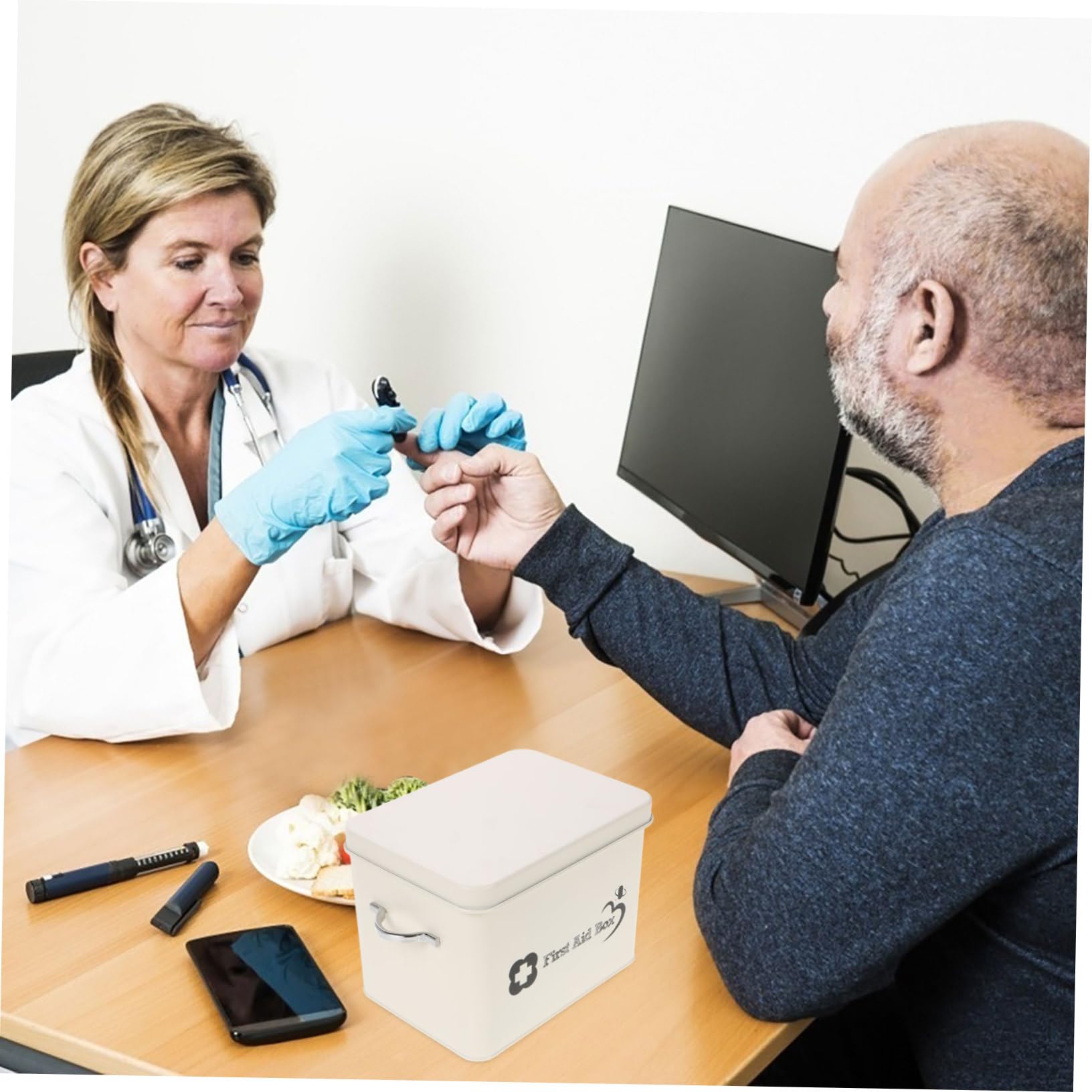 Cabilock Caja Organizadora de Medicamentos Pequeña de Acero Inoxidable Diseño Multilayer para Uso Doméstico y Viaje, Almacenamiento Seguro Prueba de Polvo para Niños