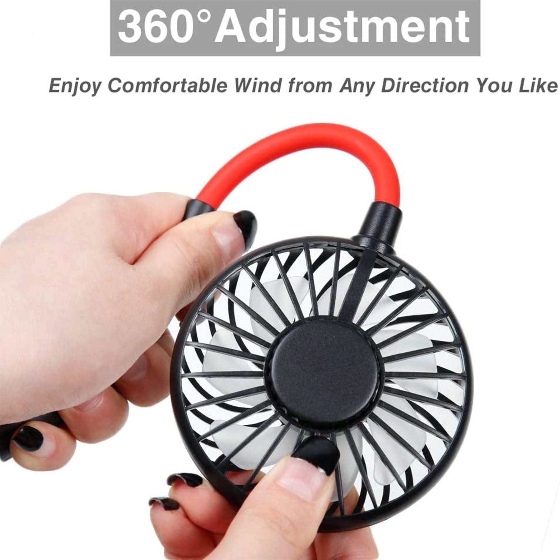 Hands Free ポータブル扇風機 Hands Free Portable Fan - Rechargeable USB Neck Fan, Cooling Fan
