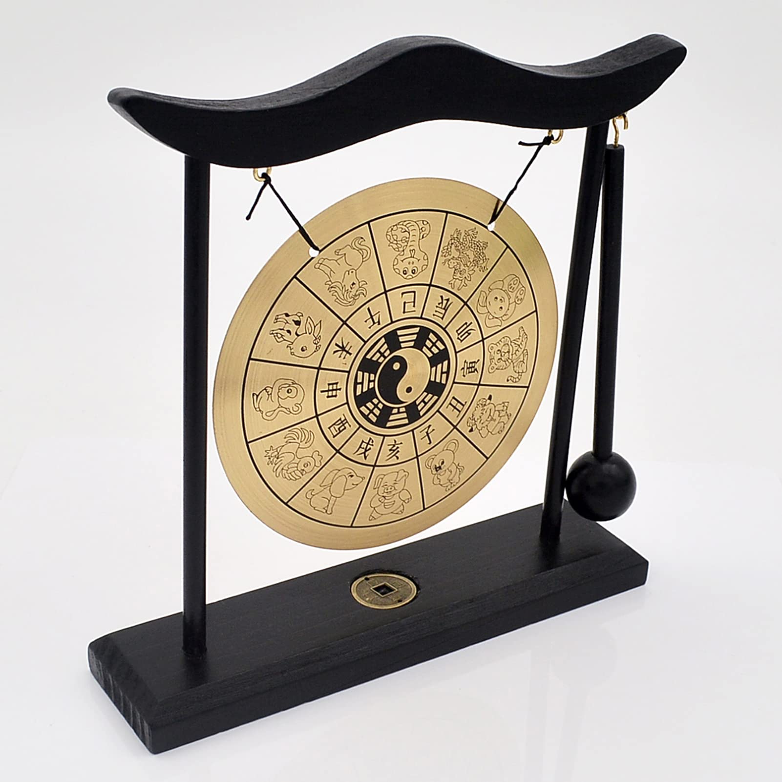 Gong con bacchetta piccolo vento Gong in ottone Desktop Gong Tam Gong (tipo 4)