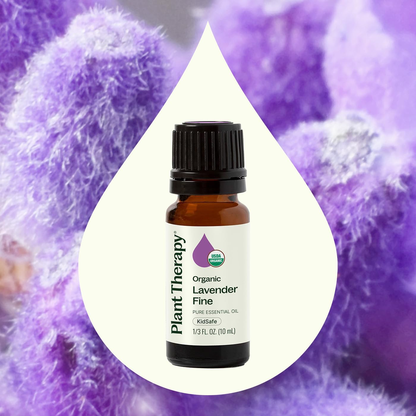 Plant Therapy Organic Lavender Fine Essential Oil 10 mL (1/3 oz) 100% Pure, Undiluted, USDA Certified Organic, Soothing Aromatherapy for Better Sleep and Relaxation