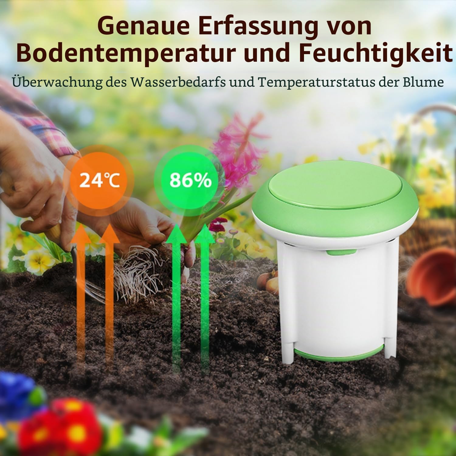 【Smart Bodenfeuchtigkeitsmessgerät】Zigbee Bodentester mit Feuchtigkeits-/Temperatursensor, Smart Life App-Steuerung, zuverlässige Daten, Tuya Zigbee Hub erforderlich, Bodenfeuchtigkeitssensor für