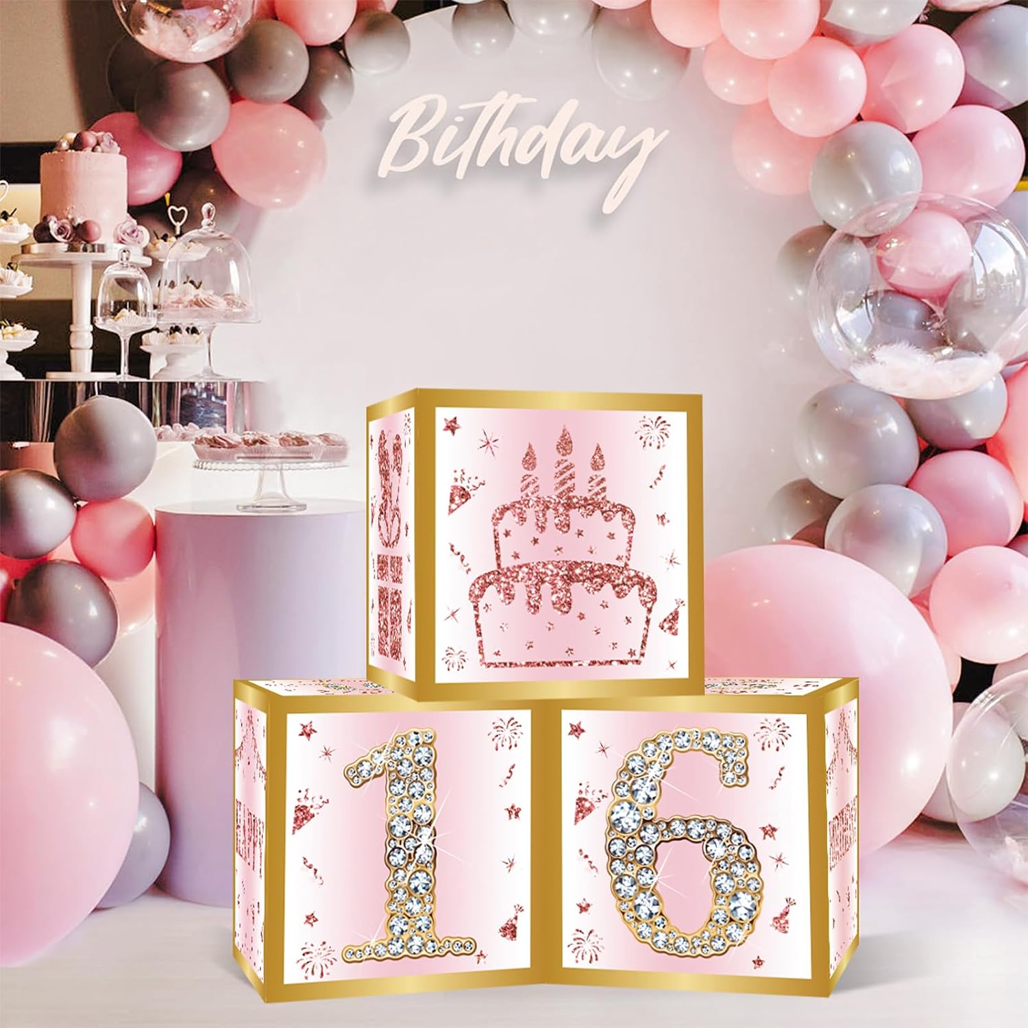DataMoon 16th Birthday Decorations Boxes for Girls image 2