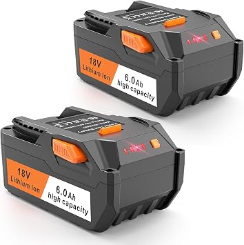 ARyee 18V 6000mAh Battery Replacement Compatible with RIDGID 18V Drill R840087 R840083 R840086 R840085 R840084 Cordless Tools Lithium Ion Battery, 2 Pack