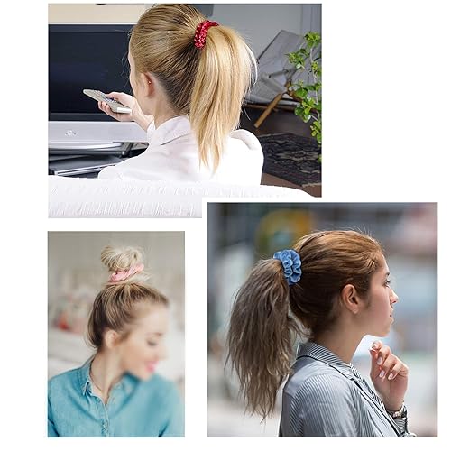 Miniatura 5 de Funtopia - Coleteros pequeños de terciopelo, 24 ligas coloridas para cabello grueso y fino, mini soportes elásticos suaves para cola de caballo y