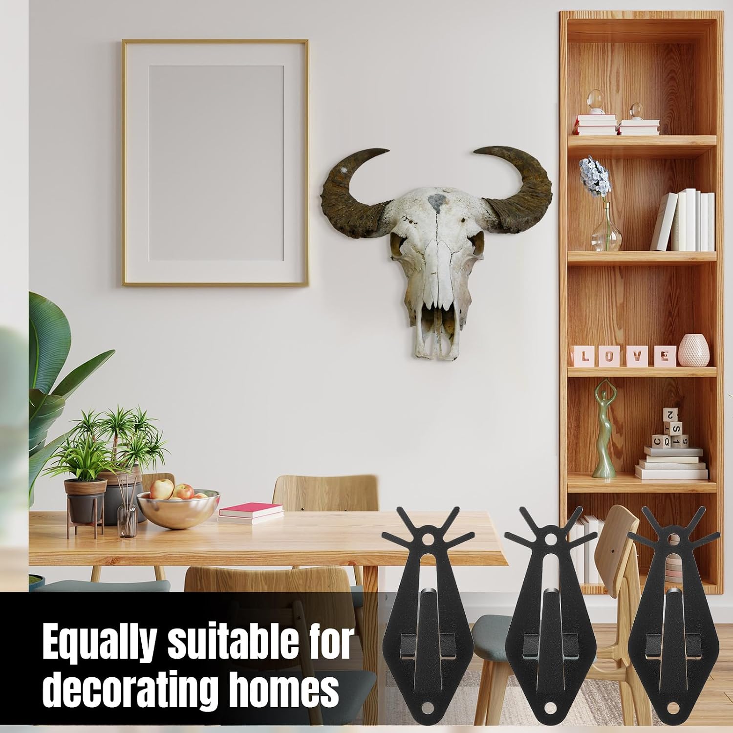 10 Pcs European Mount Skull Hanger 100% Stainless Steel Deer Skull Hanger with Easy Installation Kits for Wall Display Hanging Mounting Deer Pronghorn Bear Head, Antler Style