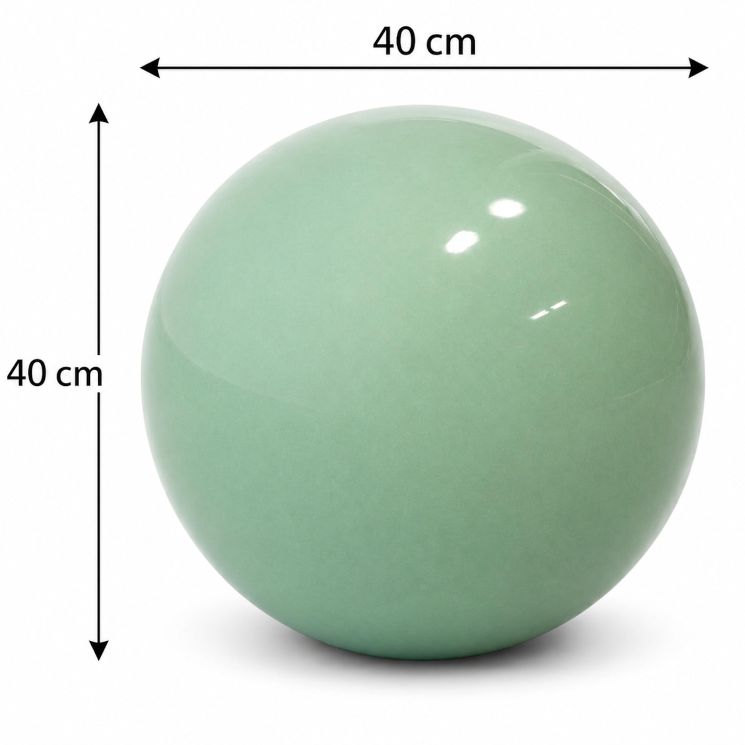 Keramik Kugel 40 cm Gartenkugel Dekokugel Gartenfigur Dekoration aus frostfester, witterungsbeständiger, robuster Steinzeug-Keramik Outdoor (Grün)
