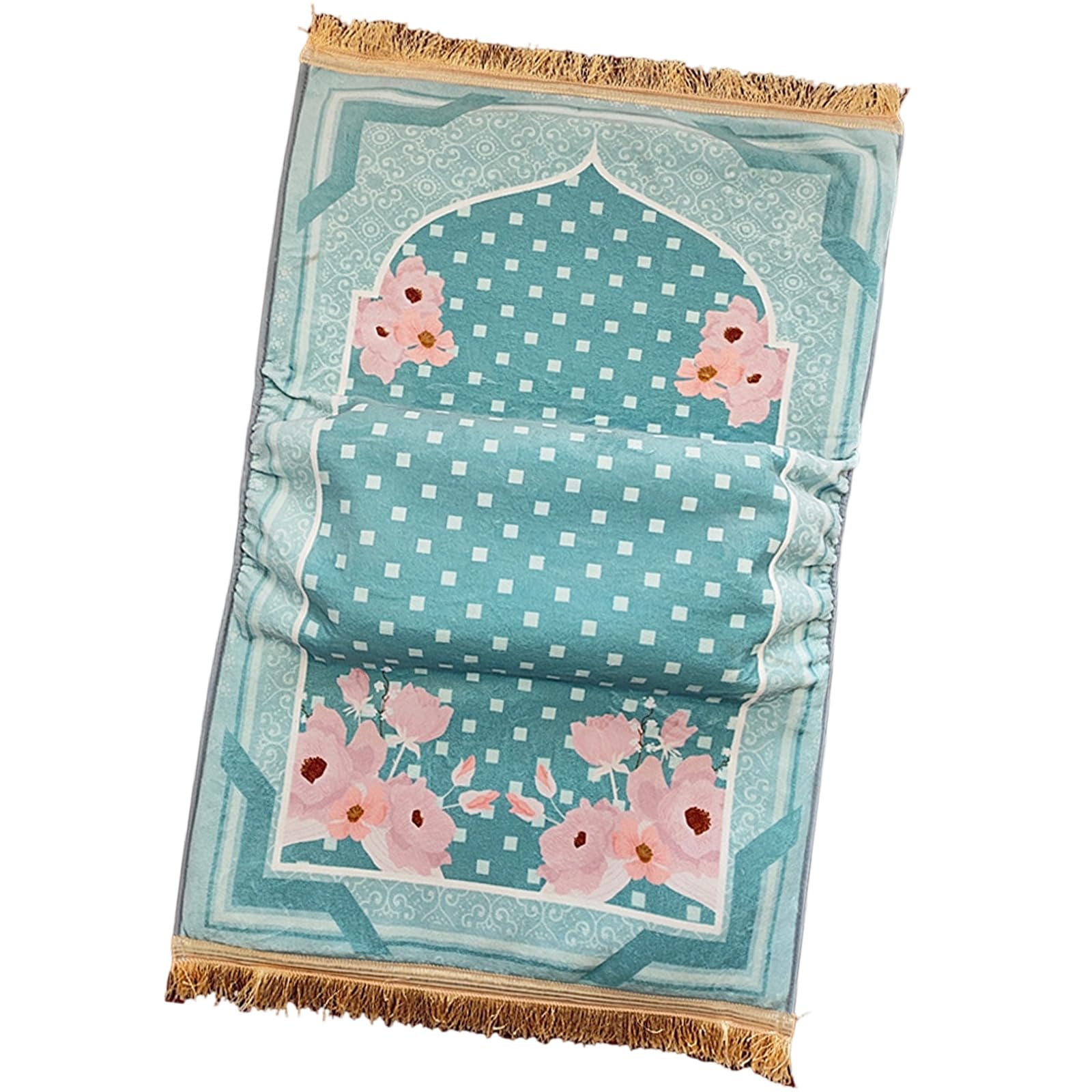 Greabuy Tapis de prière doux extra épais de 8 cm, construction en tissu polyester solide et facile à entretenir, tapis simple de 70 x 110 cm
