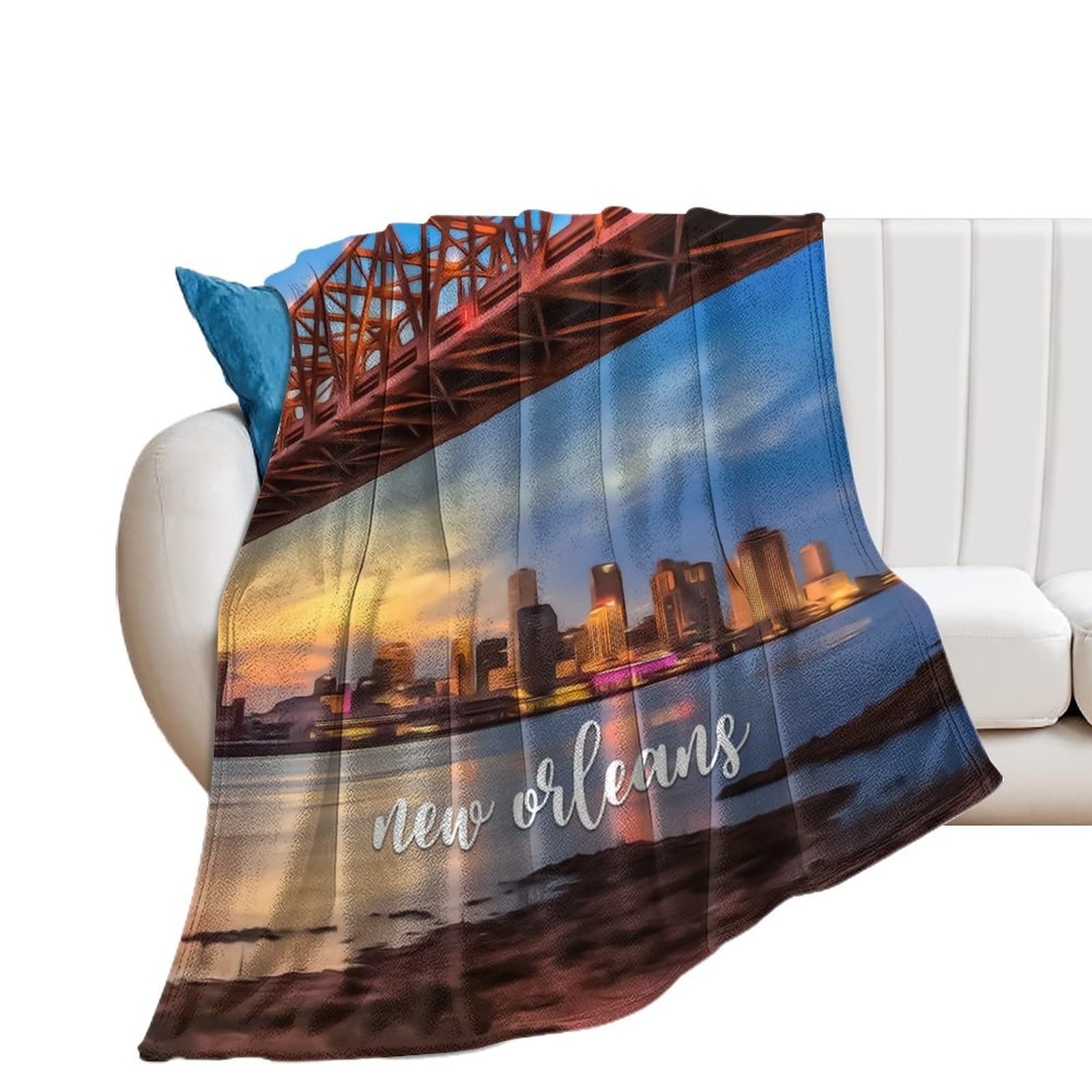 Couverture de lit en flanelle New Orleans microfibre peluche