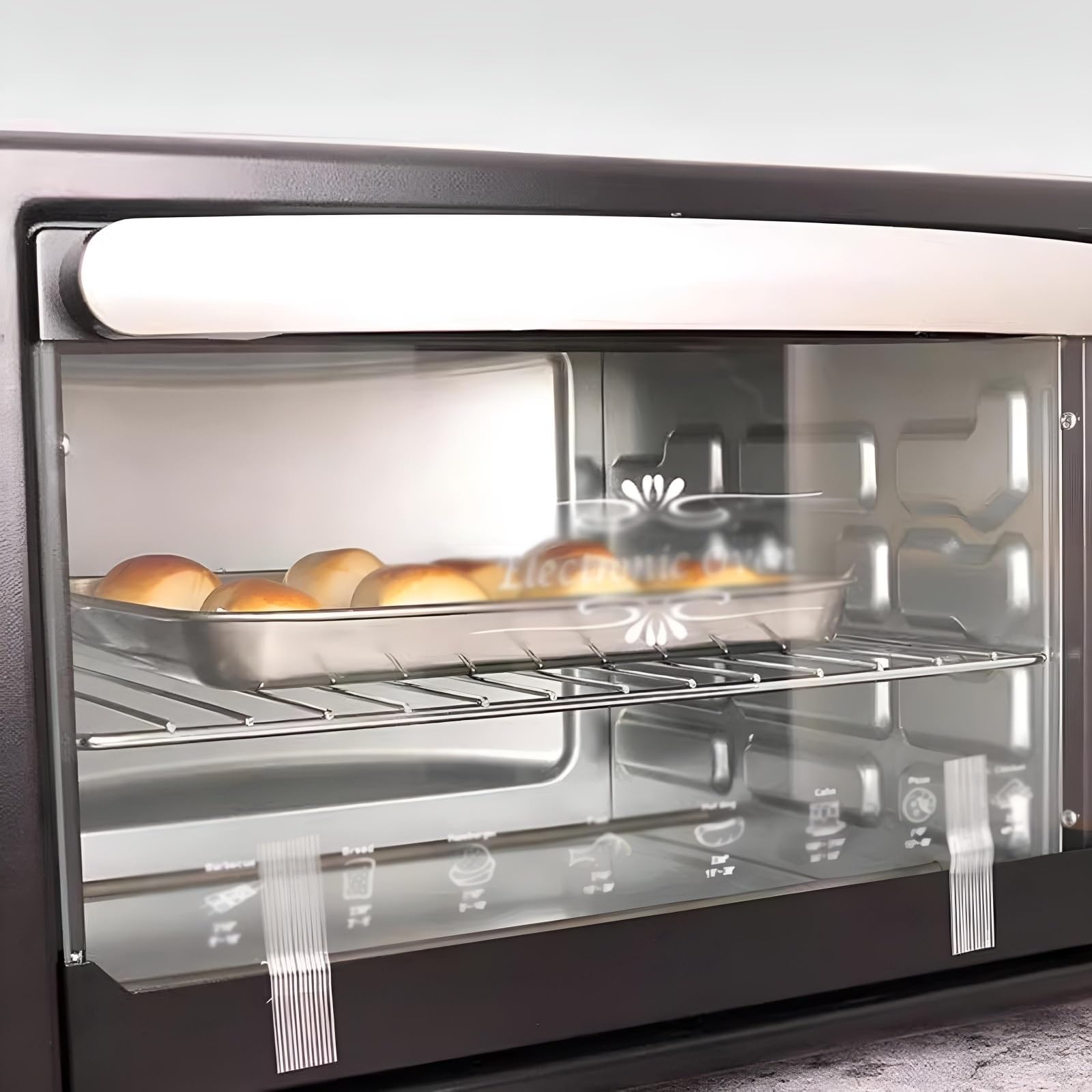 Bandeja de horno de acero inoxidable, molde rectangular para hornear, 2 bandejas para hornear, asar, servir, no tóxico, saludable y fácil de limpiar (40 x 30 x 2 cm)