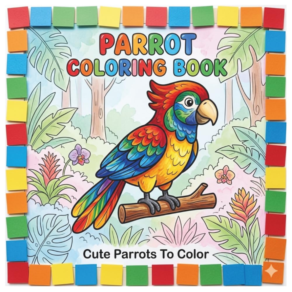 Parrot Coloring Book: Coloring Book For Kids | Cute Animal Coloring Book | Cute Parrot Coloring Book | Parrots For Kids | Kid Coloring Book | Coloring Pages For Children Ages 3-6