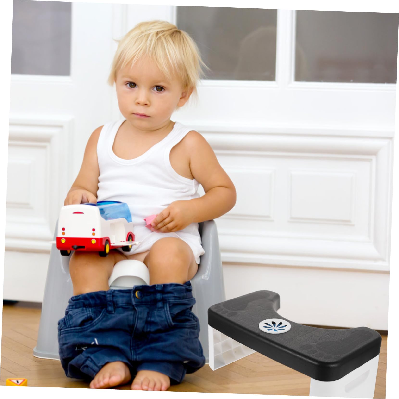 Healvian Klappbarer Toilettenhocker Faltbar Stabil Rutschfest Ausziehbar Toilettensitz Trittschemel für Kinder und Erwachsene Badezimmerhilfsmittel zur Gesunden Sitzhaltung