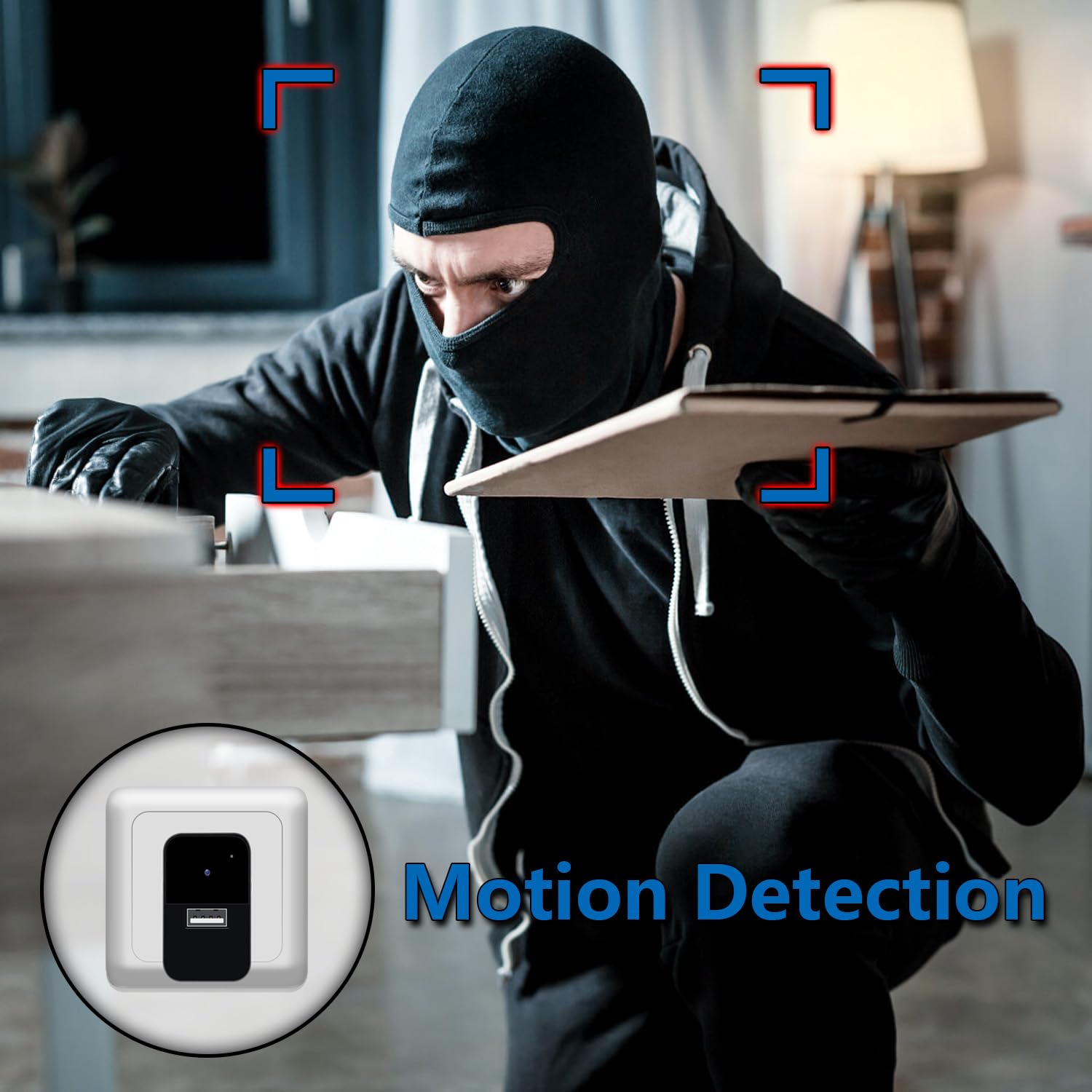 Caméra Espion Caméra Cachée 1080P USB Chargeur Mini Camera de Surveillance USB Caméra de Nounou Portable avec Détecteur de Mouvement, caméra de sécurité compacte (No APP)
