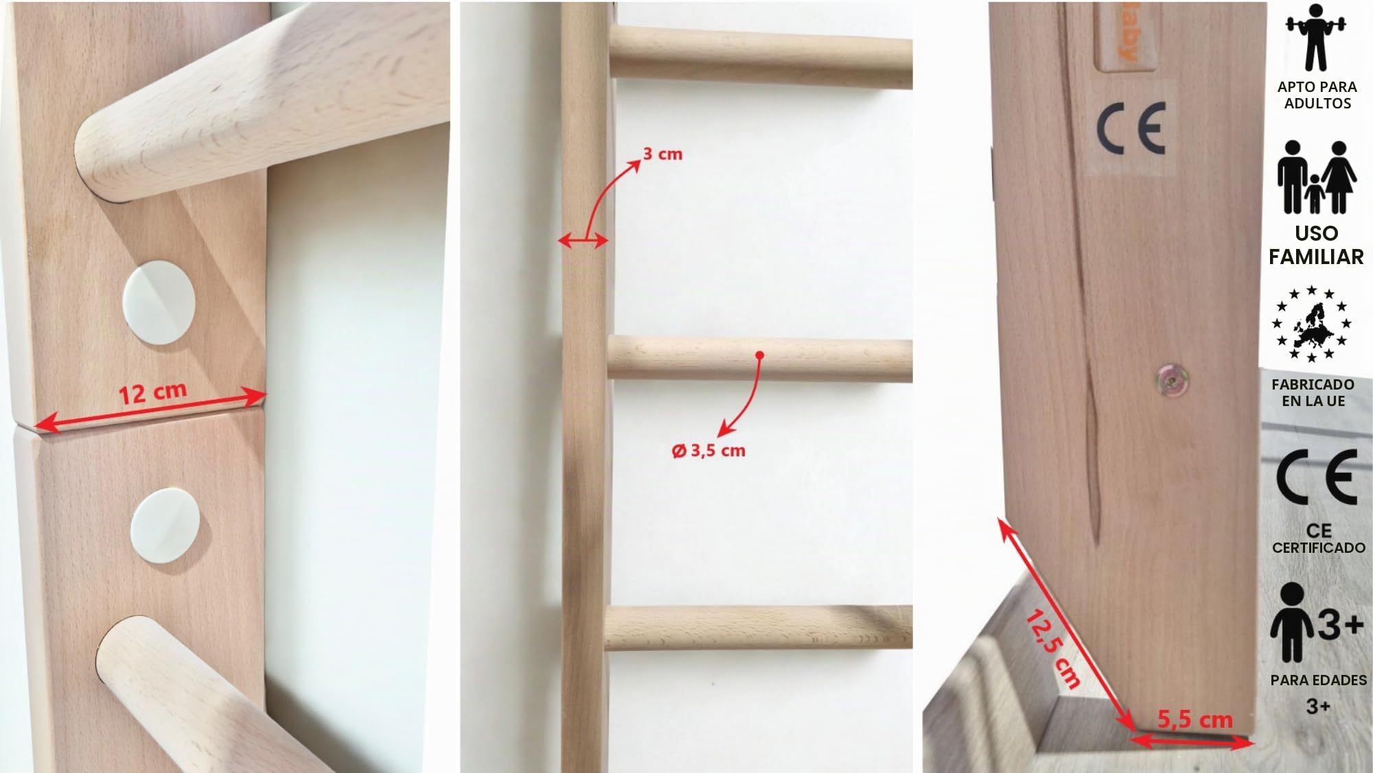 Escalera Sueca Barras de Pared Kinder-4-240, Gimnasia de los niños en casa, Complejo Deportivo de Gimnasia