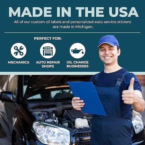 Miniatura 6 de Calcomanías personalizadas para cambio de aceite con tu logotipo, calcomanías personalizadas para ventana de cambio de aceite (15-5000 calcomanías)