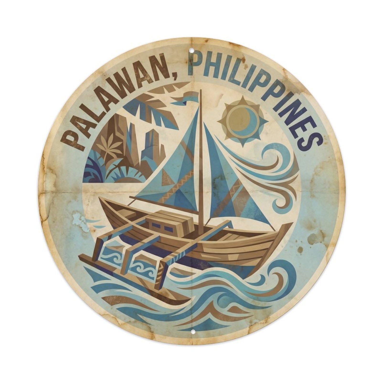 Philippines Travel Palawan Tropical Beach Metal Tin Sign