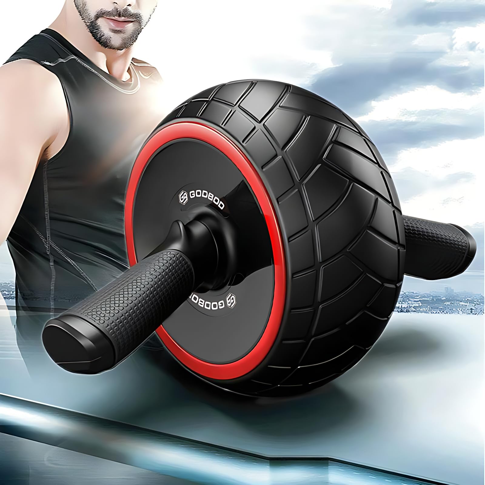 Ab Roller Wheel Avec Tapis Genoux - Rouleau Abdominal 360° Pour Entraînement Core à Domicile