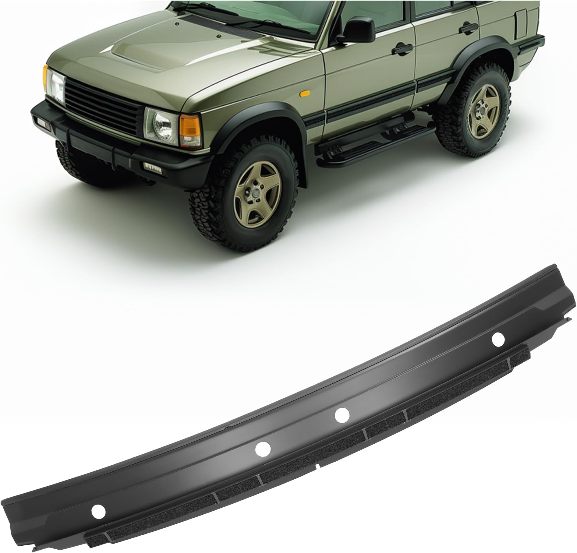 KUAFU Front Wiper Cowl Panel Cover Molding Trim Compatible with 1999-2004 Land Rover Discovery II Replacement for JAK000010PMA Window Wiper Panel Vent Windshield Grille Painted Black Plastic
