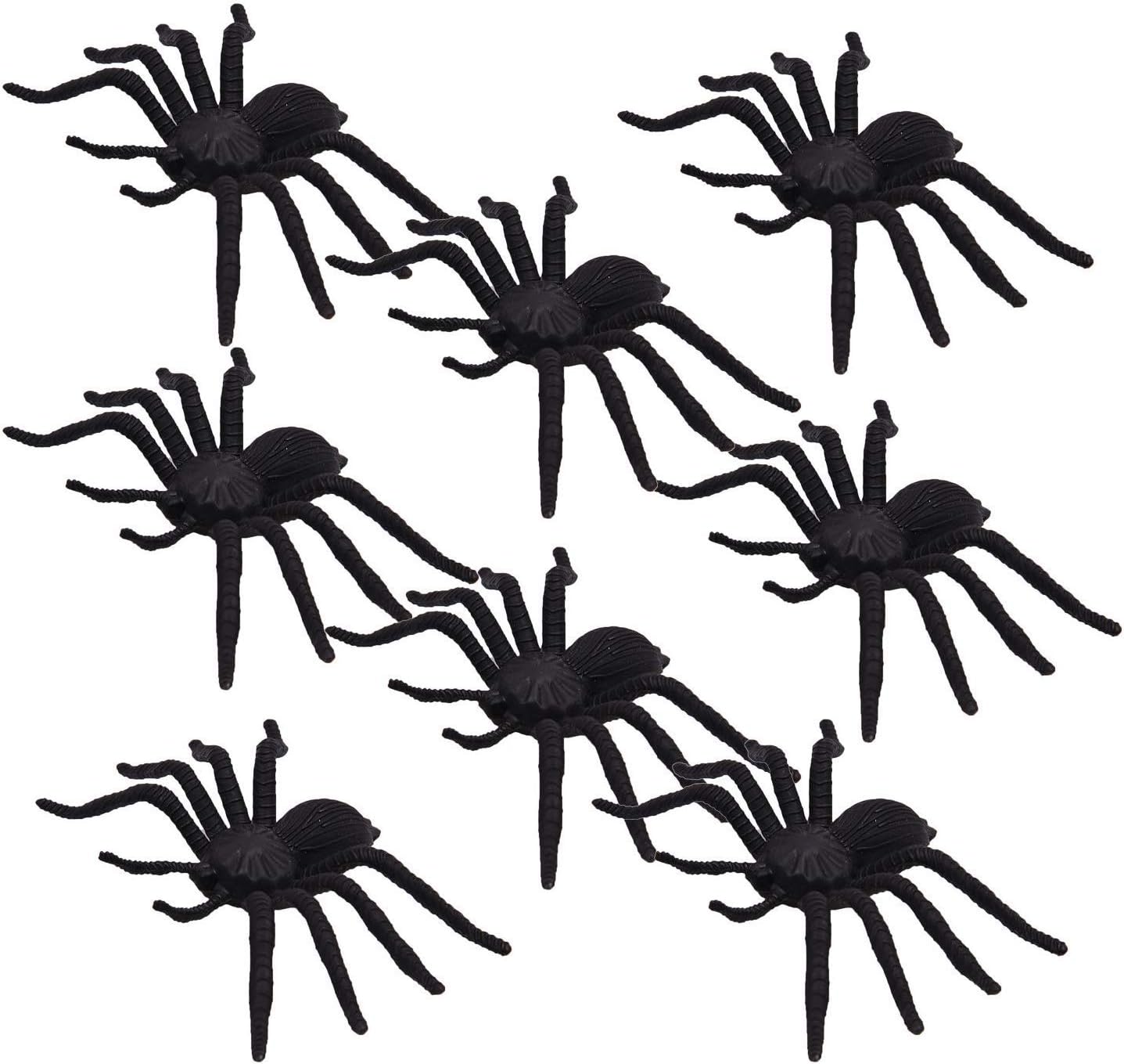 Partysanthe Black Fake Spiders for Halloween and Other Theme Parties Black 12 pcs