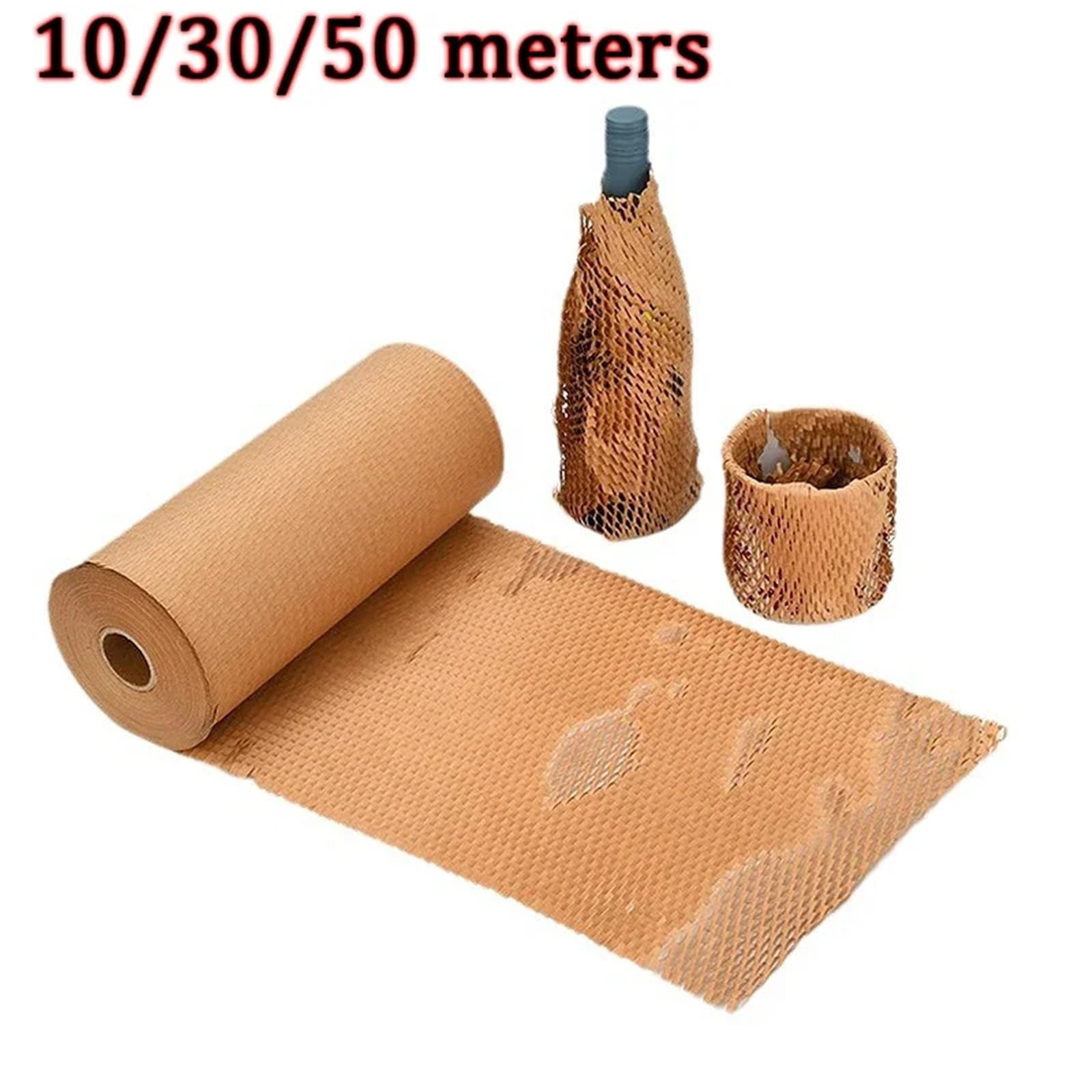Papel de embalaje de panal de abeja Papel de nido abeja, frágil, taza, jarrón, obra arte, material embalaje amortiguación, rollo papel kraft, envoltura flores(W 50cm L30 meters)