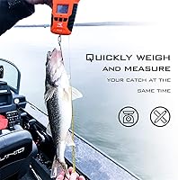 Vista 3 de KastKing Báscula de pescado, báscula digital resistente al agua con regla, capacidad de 110 libras, modo dual - libras/onzas y kilogramos, ligera
