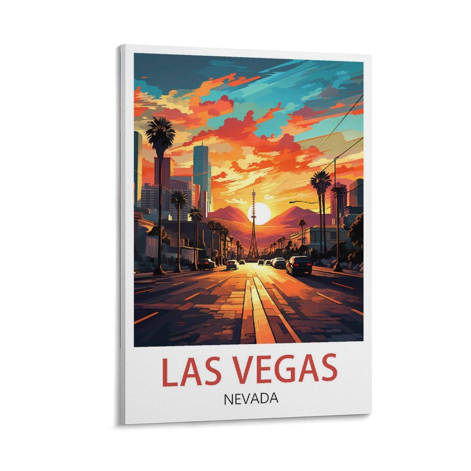 HXHNFERR Las Vegas Nevada Vintage Travel Posters 12x18inch(30x45cm) Canvas Wall Posters And Art Pictures Prints Paintings Bedroom Decor