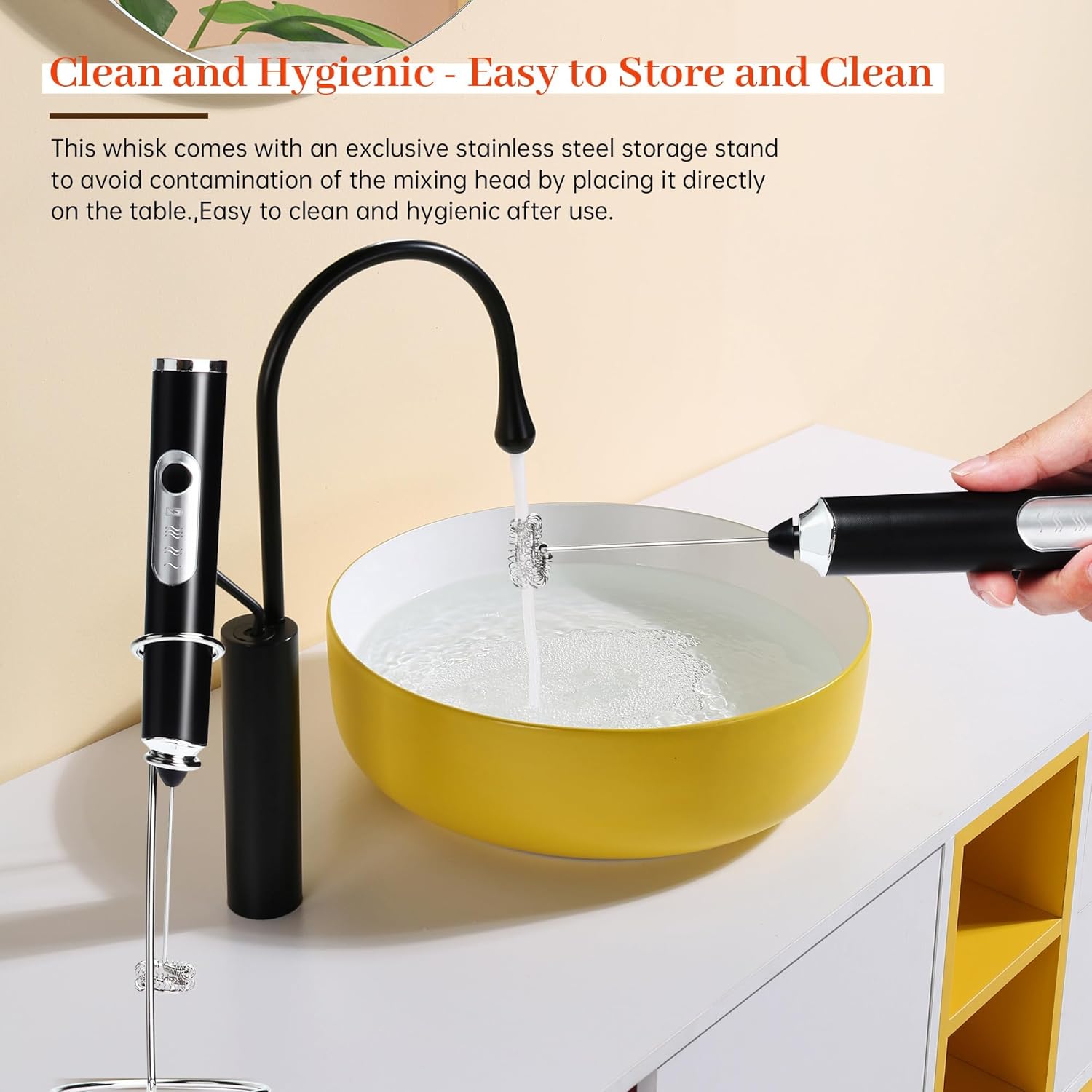 Rechargeable milk frother, removable stainless steel handheld coffee milk frother, equipped with 3 heads and 3-speed settings, direct from the manufacturer for wholesale (100)