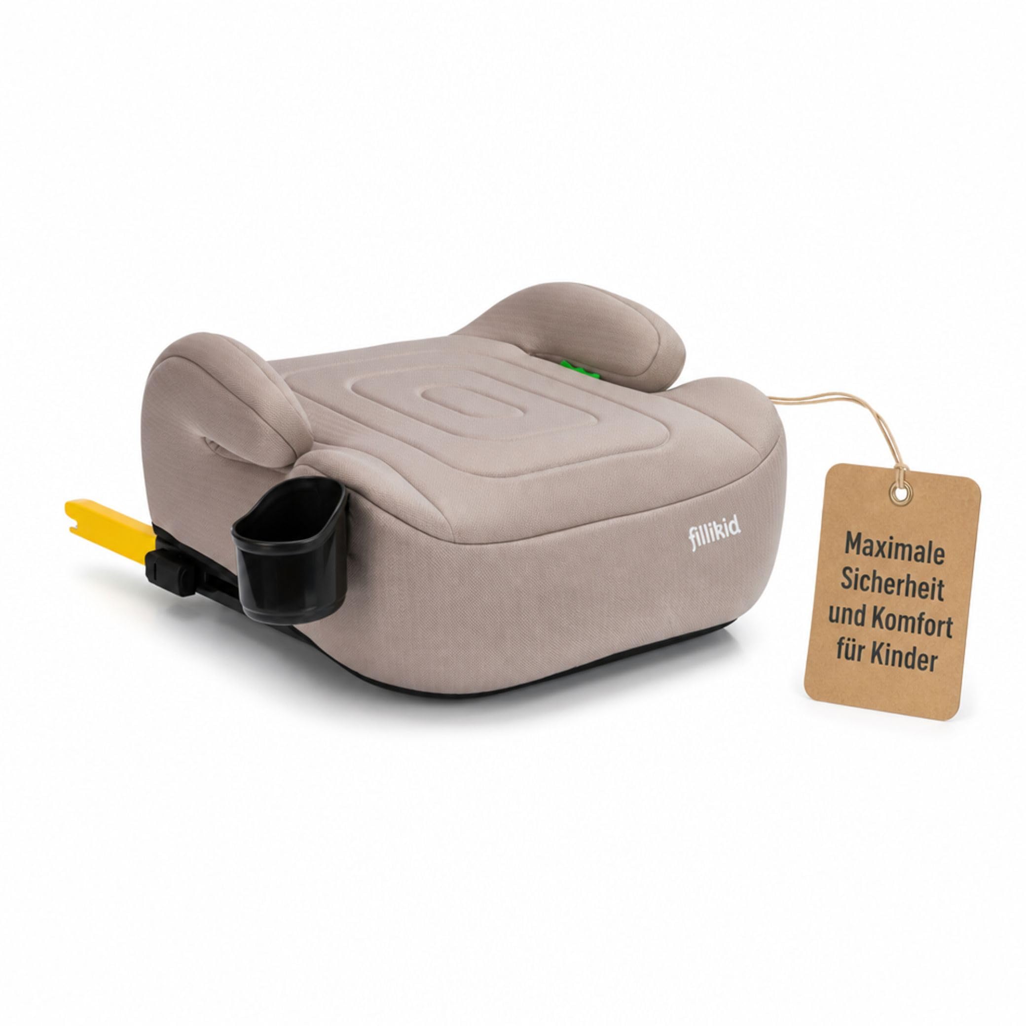 Fillikid Kindersitzerhöhung ohne Isofix, Autositzkissen für Kinder 125-150 cm 22-36 kg 6-12 Jahre
