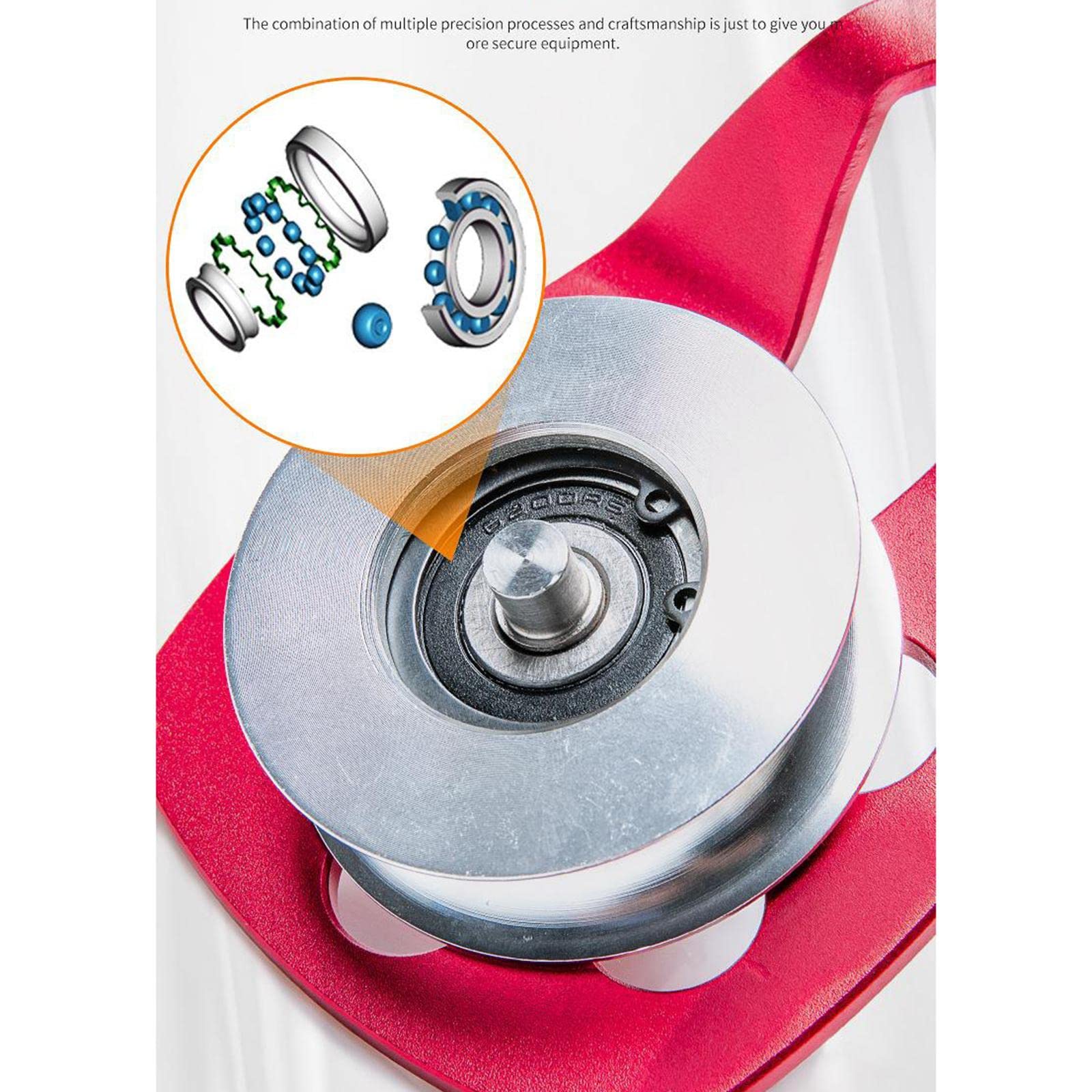 Polea de escalada con doble polea 36KNRigging - Dispositivo de espeleología para cuerda de 16 mm, color negro, 151,5 x 82 mm