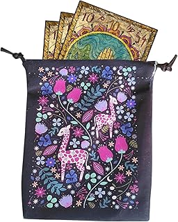 Bolsa Porta Tarô | Saco armazenamento cartão tarô com cordão,Boldados e tarô 13 x 18 cm, boltarô bordada para jogos tabuleiro para entusiastas Ainichi