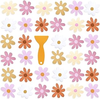 72 Pcs Flower Non Slip Bathtub Sticker,Safety Shower Treads Adhesive Appliques with Scraper Adhesive Star Flower Cute Bathtub Decals Bath Tread for Bathroom and Other Slippery Surfaces(Colorful)