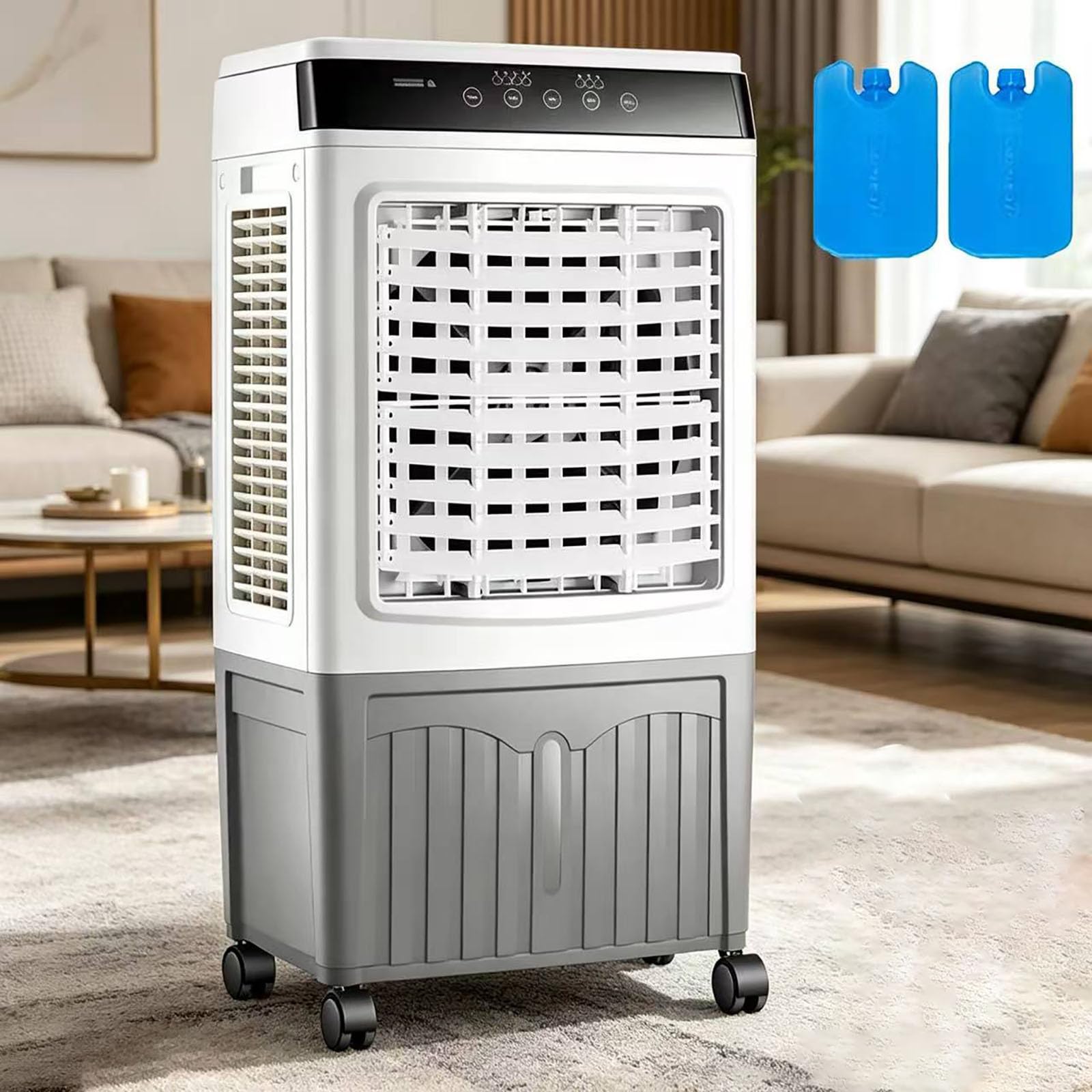 GTHTUHFD Portable Swamp Cooler, 1765 Cfm Evaporative Air Cooler With 10.6 Gal Tank, 120° Oscillation, 7.5H Timer, 3 Modes & Speeds, For Room Bedroom Office