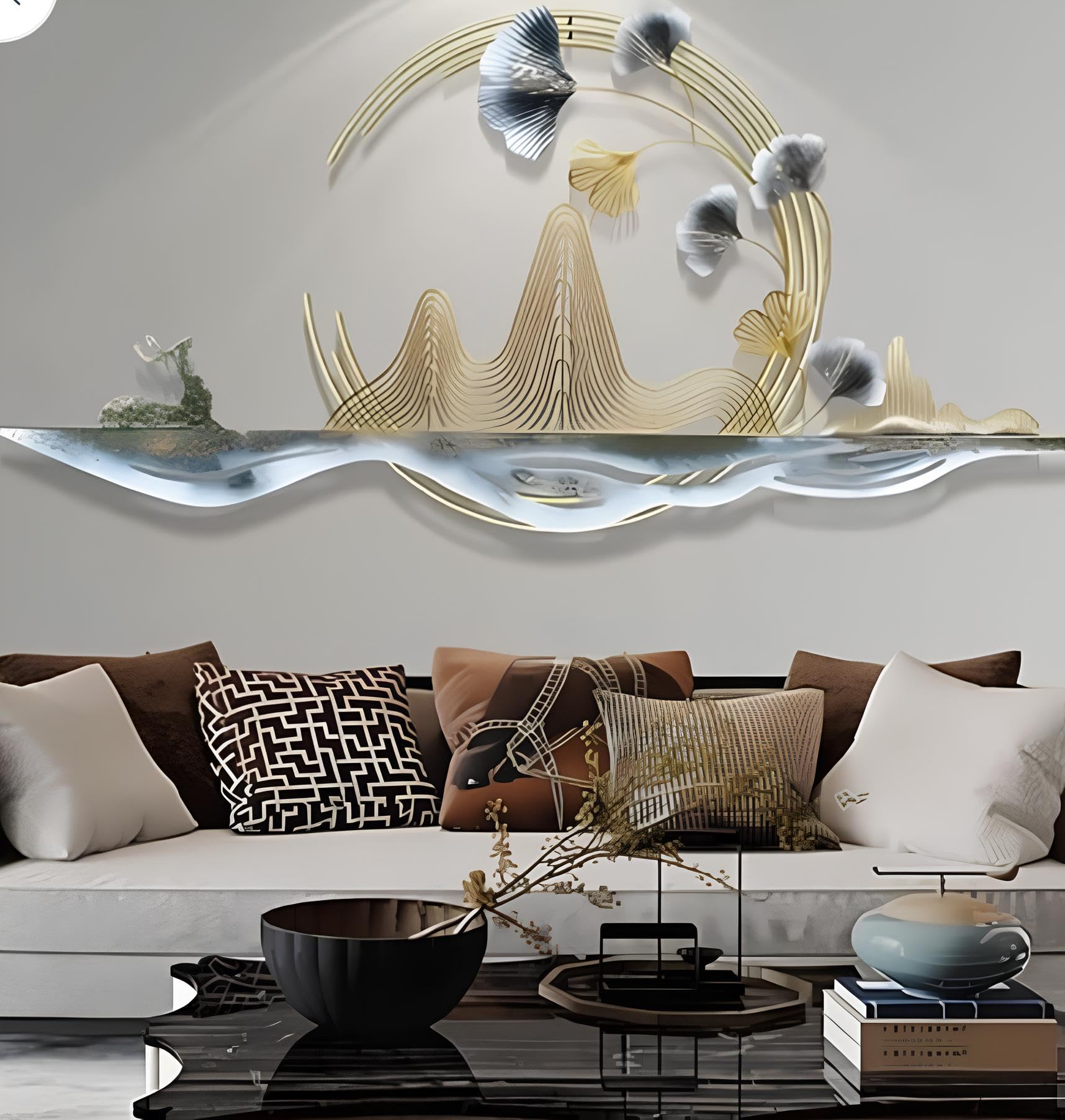 Art House Metal Wall Decoration - White -12 Art House Metal Wall Decoration - White -12