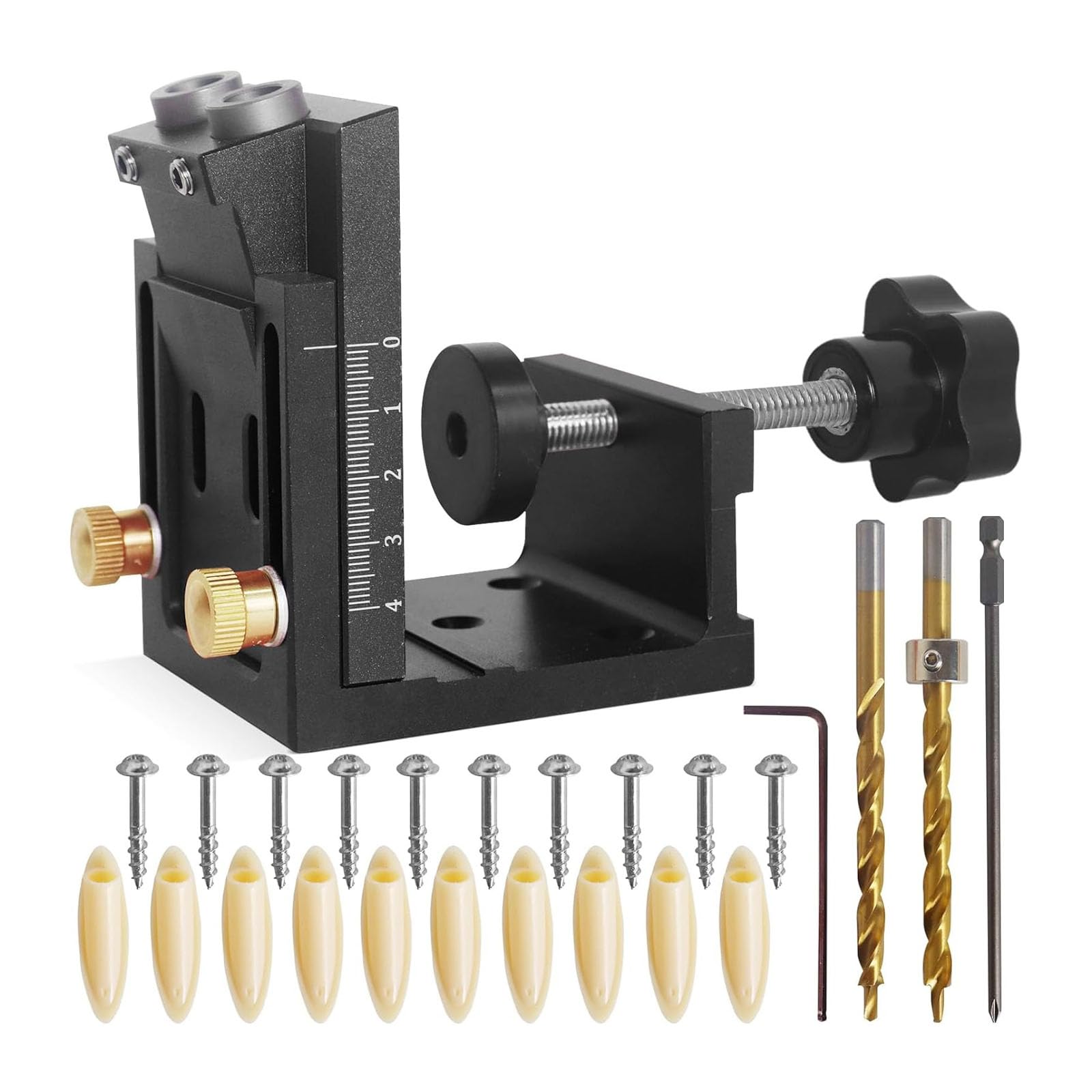 Msioytog Black Of 3 Essential Workshop Tool Highlighting Metal Hit And Accuracy Drilling Capability For Woodworking Tasks Woodworking