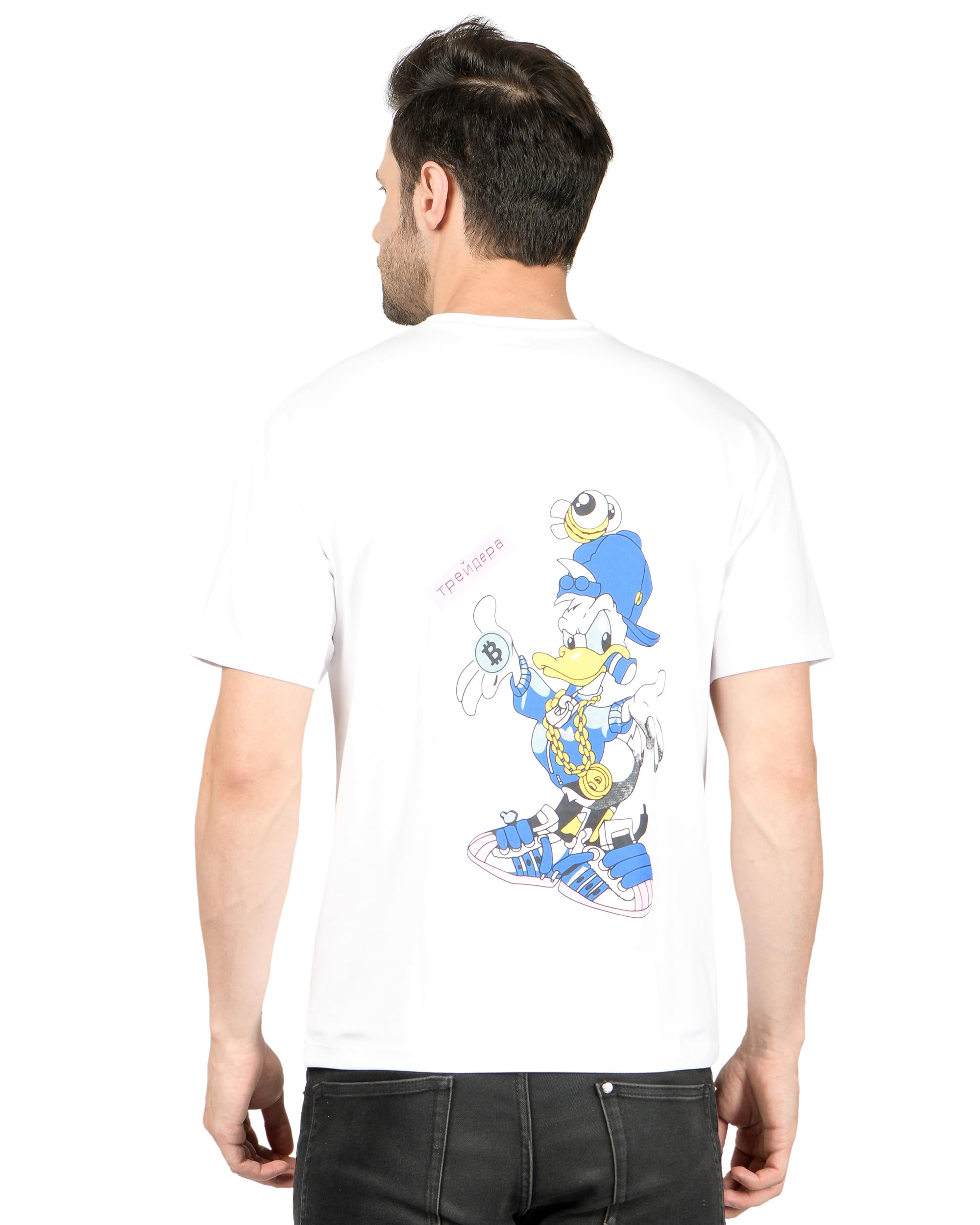 MONT CONNETTMen's Regular Fit Cotton Plain Solid Comfortable Oversized Backprint Tshirts, Sports Tshirts, Regular Wear, Lounge Wear, Yoga Wear and Daily Gymwear for Boys and Mens