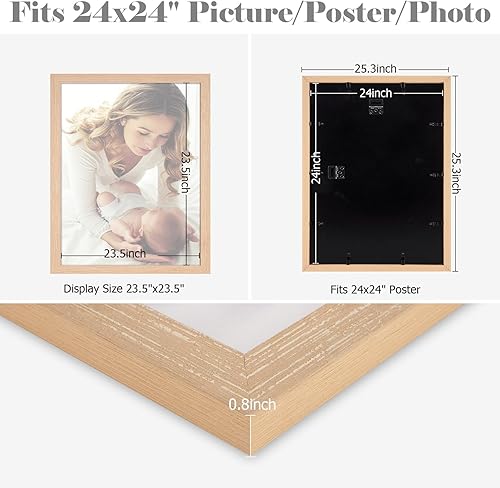 Vista 67 de Marco gris rústico de 18 x 24 pulgadas, marco para póster de 18 x 24 pulgadas, color gris envejecido, grande, retro, natural, 24 x 18 pulgadas